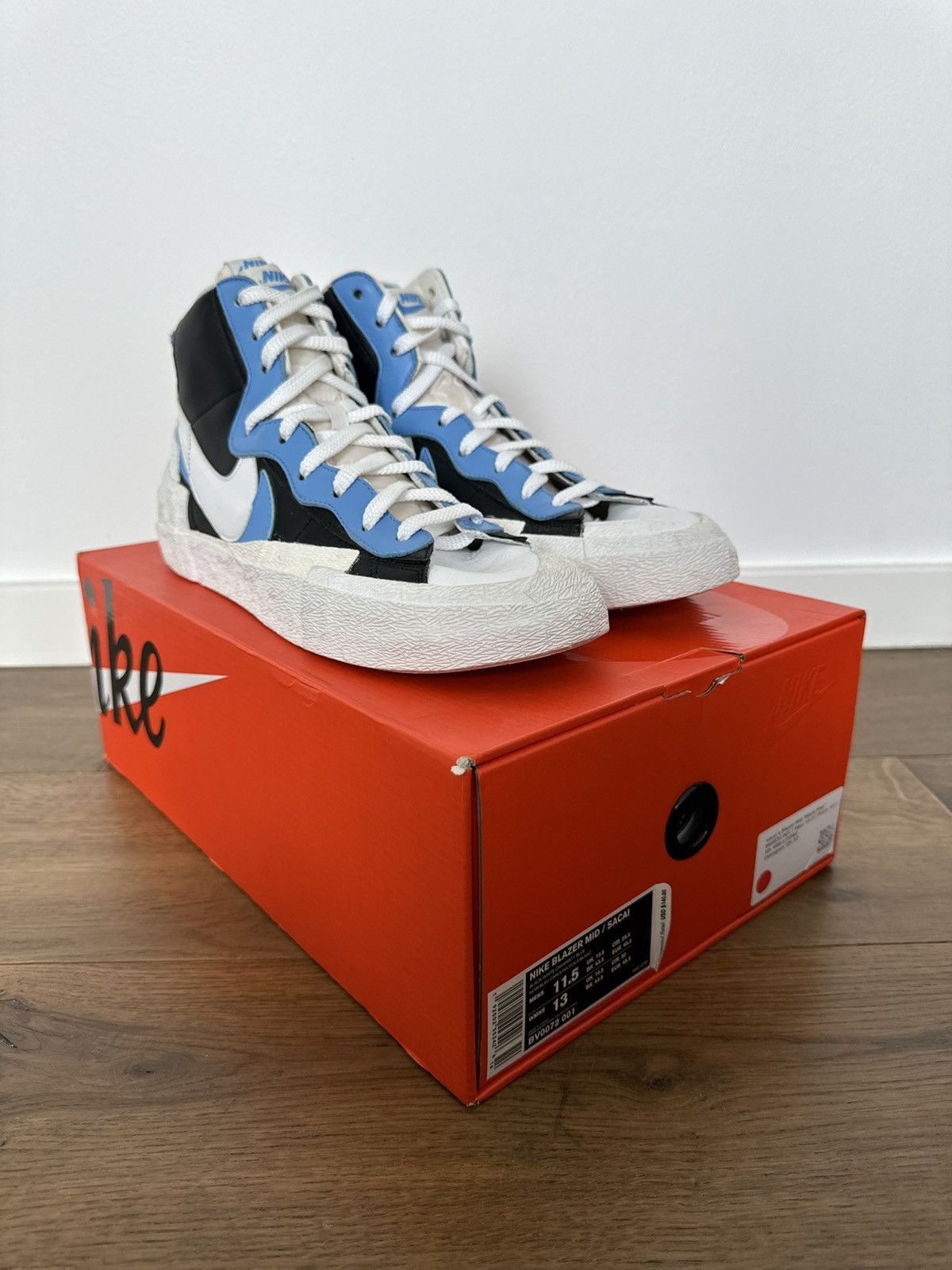 Nike × Sacai Nike Sacai Blazer Mid Blue Size US 11.5 / EU 44-45 - 3 Thumbnail