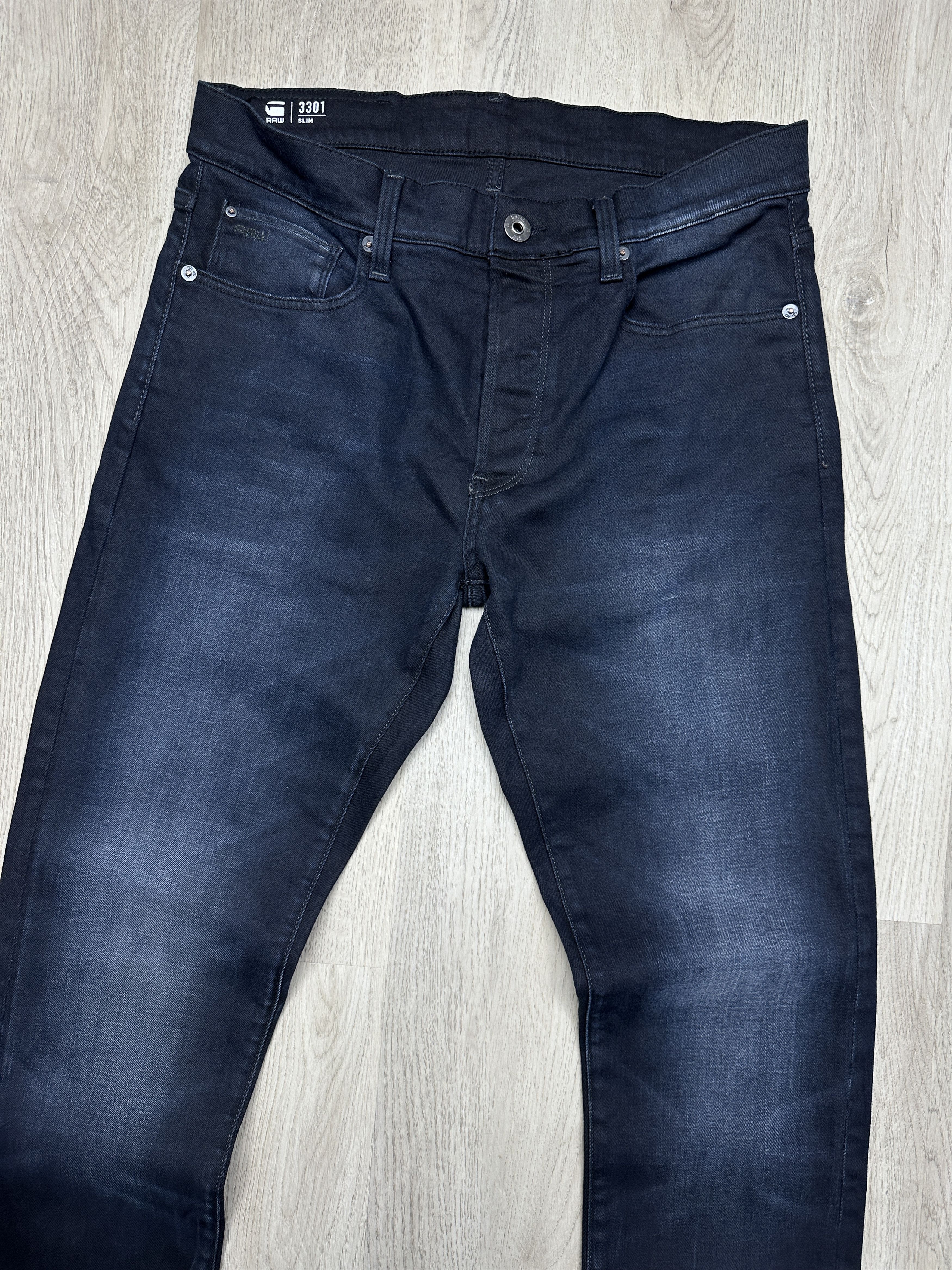 G-Star G Star Raw 3301 Slim Mens Denim Pants Jeans Size US 32 / EU 48 - 2 Thumbnail