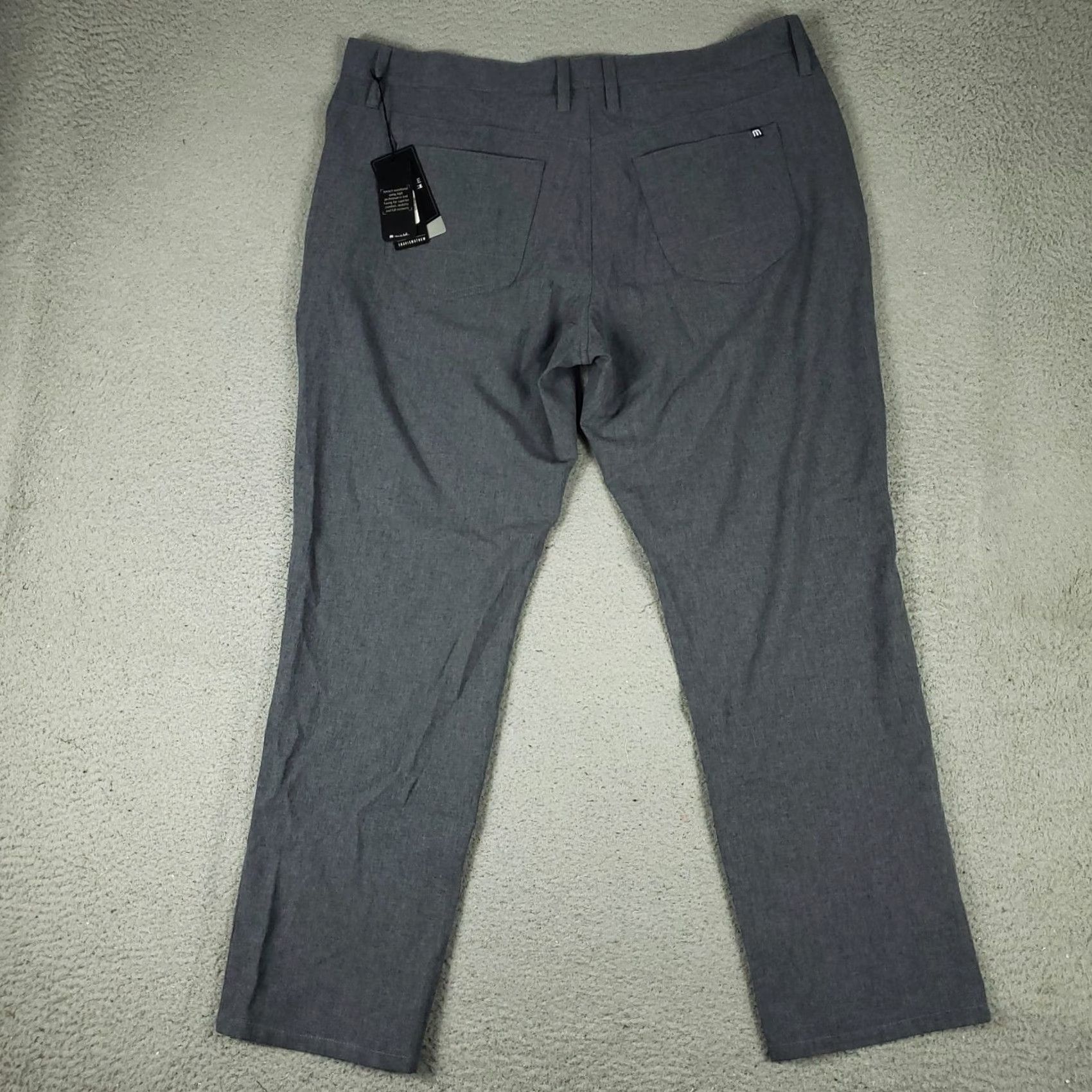 TravisMathew Travis Mathew Pants Mens 40x30 Gray 5 Pocket Golf Flat Front Chino Trousers Size US 40 / EU 56 - 7 Thumbnail