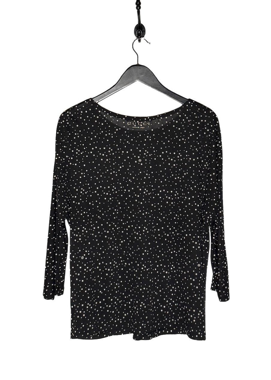 Gucci Gucci 2011 Black Polka Dots Cropped Sleeves Top Size S / US 4 / IT 40 - 3 Thumbnail