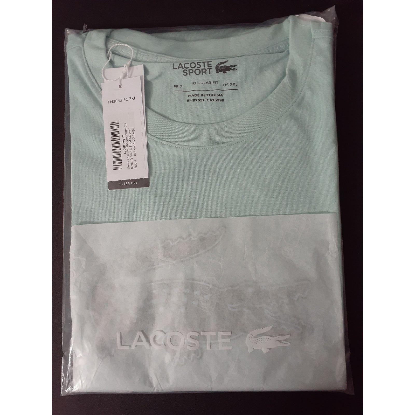 Lacoste Lacoste Men's Regular-fit Ultra Dry Graphic T-Shirt Mint XXL Size US XXL / EU 58 / 5 - 2 Thumbnail