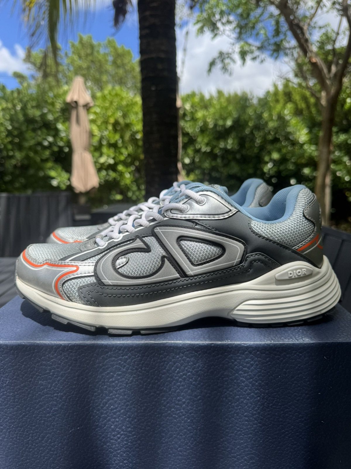 Dior DIOR B30 Sneaker Grey Blue Orange Size US 7 / EU 40 - 3 Thumbnail