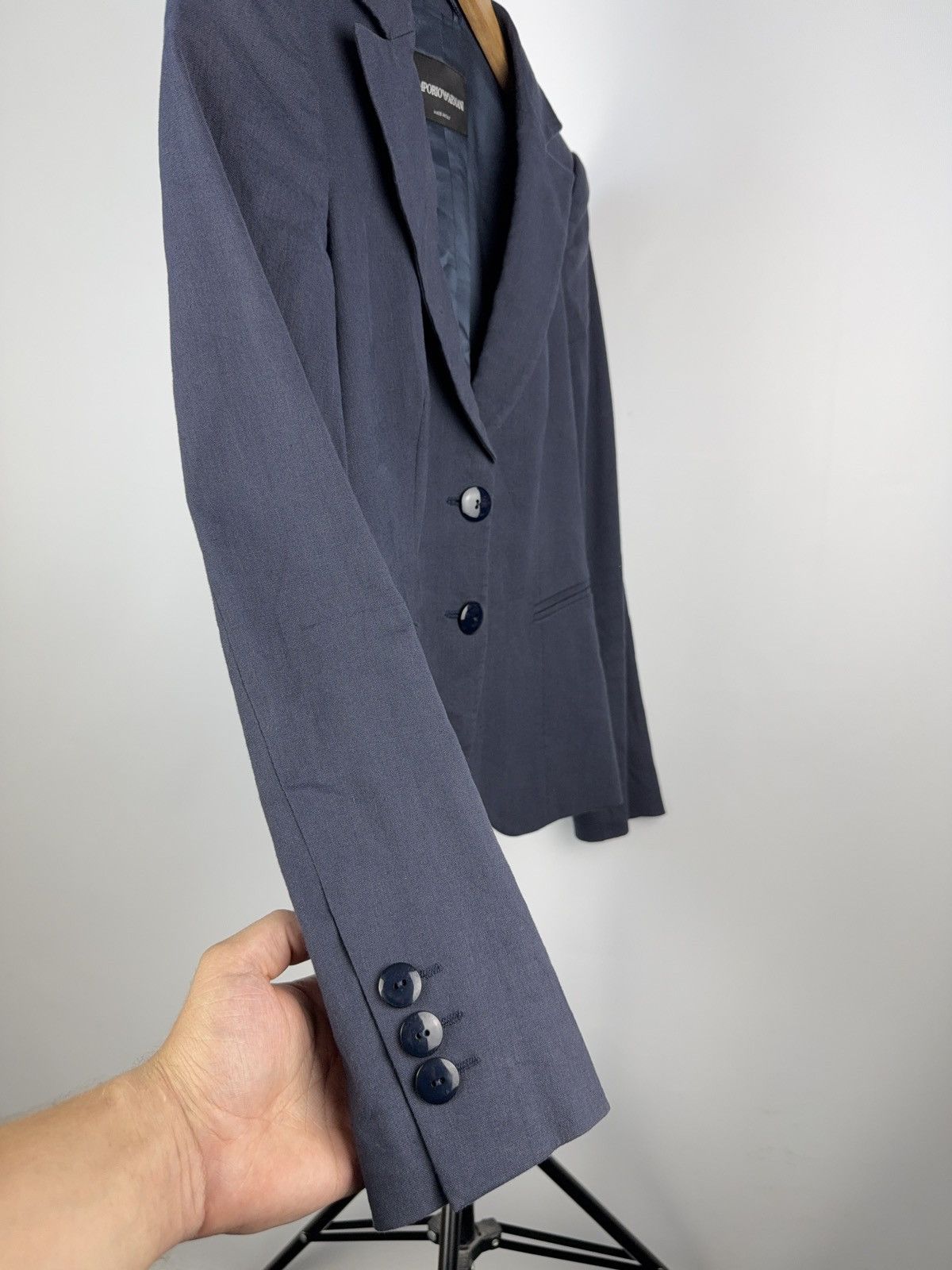 Emporio Armani Vintage Luxury 00s Emporio Armani Blue Blazer Retro 38 size Size S / US 4 / IT 40 - 7 Thumbnail