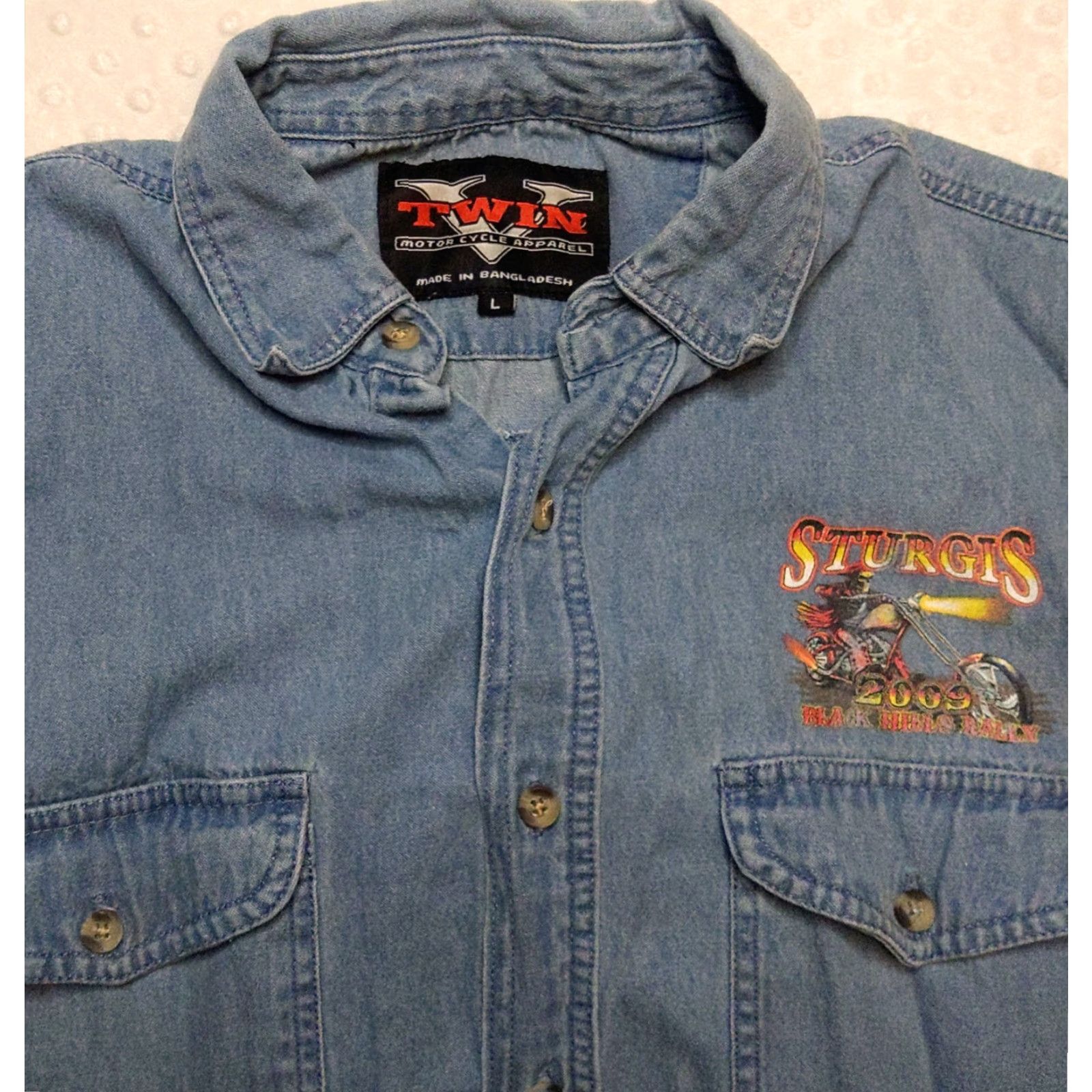 Denime Vintage Biker Vest Denim vest Blue 2009 Large Mens Shirt Jacket? Size US L / EU 52-54 / 3 - 4 Thumbnail