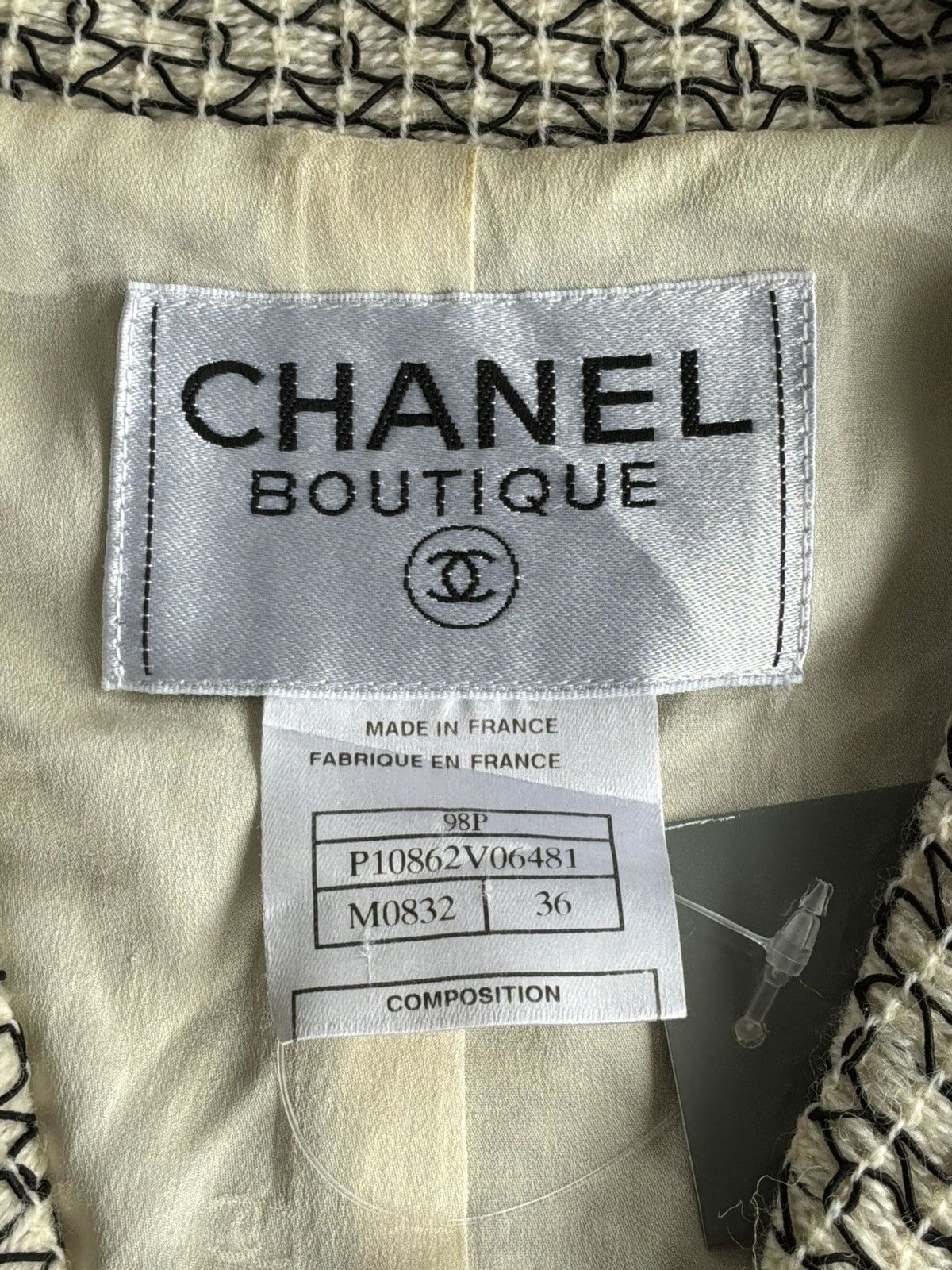 Chanel S/S 1998 - Chanel - Beige Tweed Jacket Size XS / US 0-2 / IT 36-38 - 10 Thumbnail