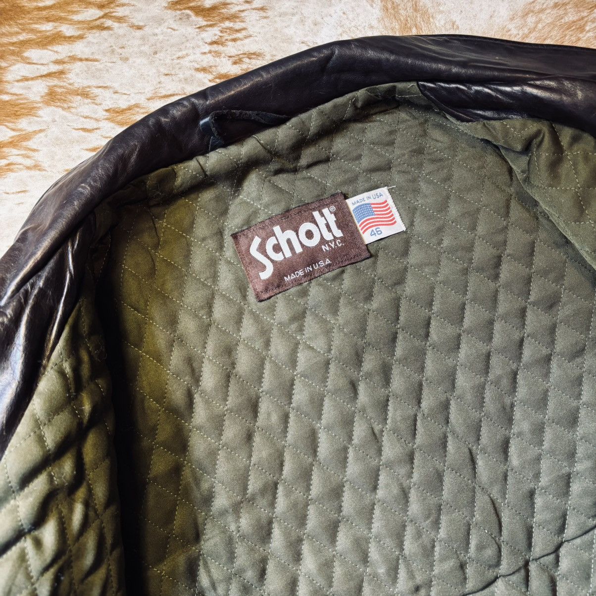 Schott Schott Made In Usa Leather Jacket Size 48 Fit L Size US L / EU 52-54 / 3 - 16 Thumbnail