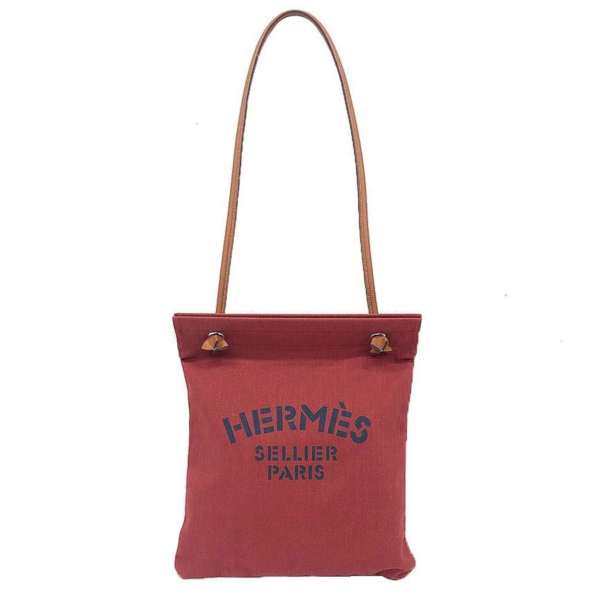 Hermes HERMES Sac Aline MM Shoulder Bag, Y Stamp, Toile Chevron Canvas, Red, Hermès Size ONE SIZE - 1 Thumbnail