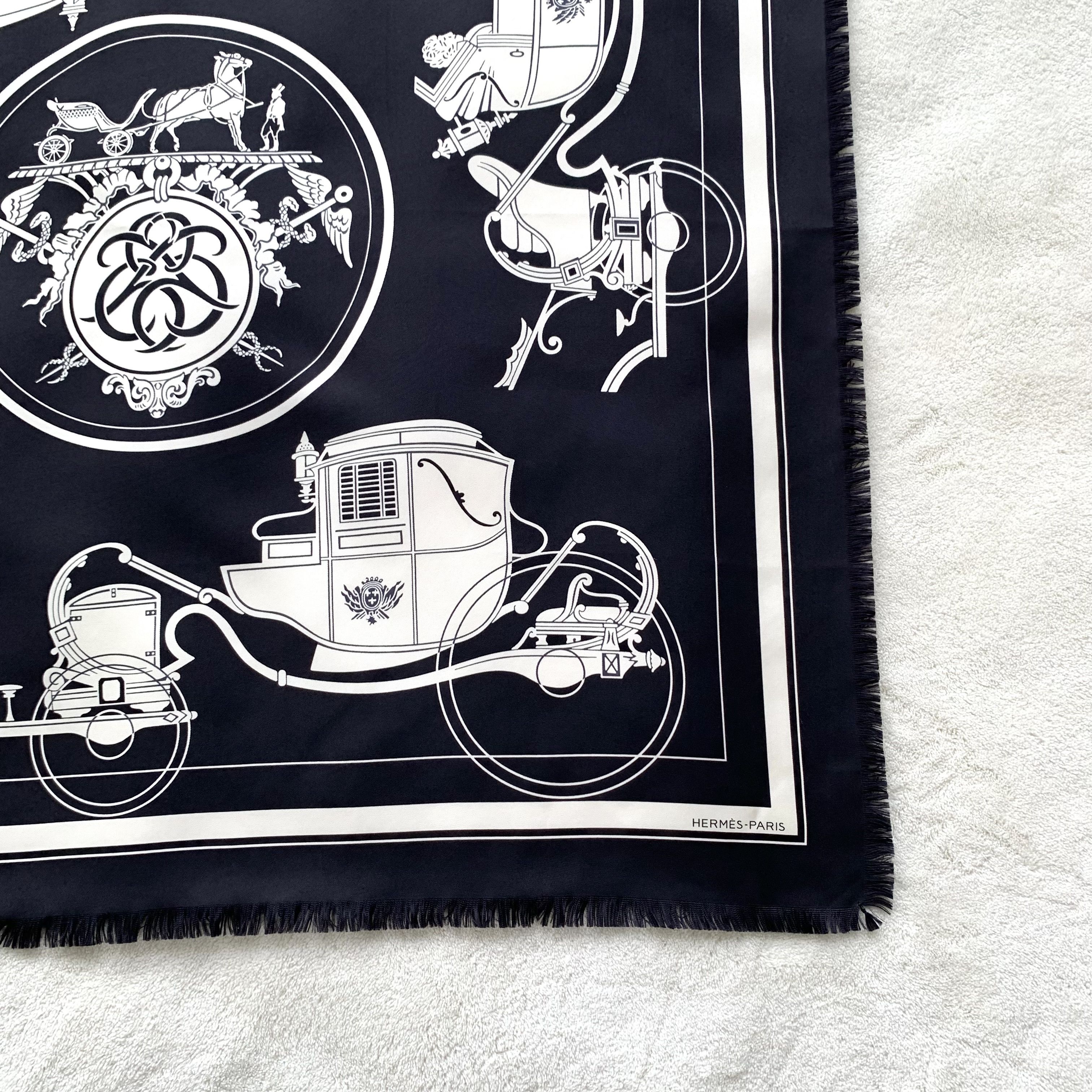 Hermes Hermès Ex-Libris Silk Scarf Black (80×80 cm) Size ONE SIZE - 4 Thumbnail