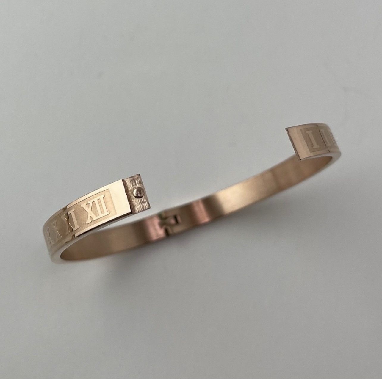 Jewelry Men's Roman Numeral Rose Gold Tone Bracelet Size ONE SIZE - 4 Thumbnail