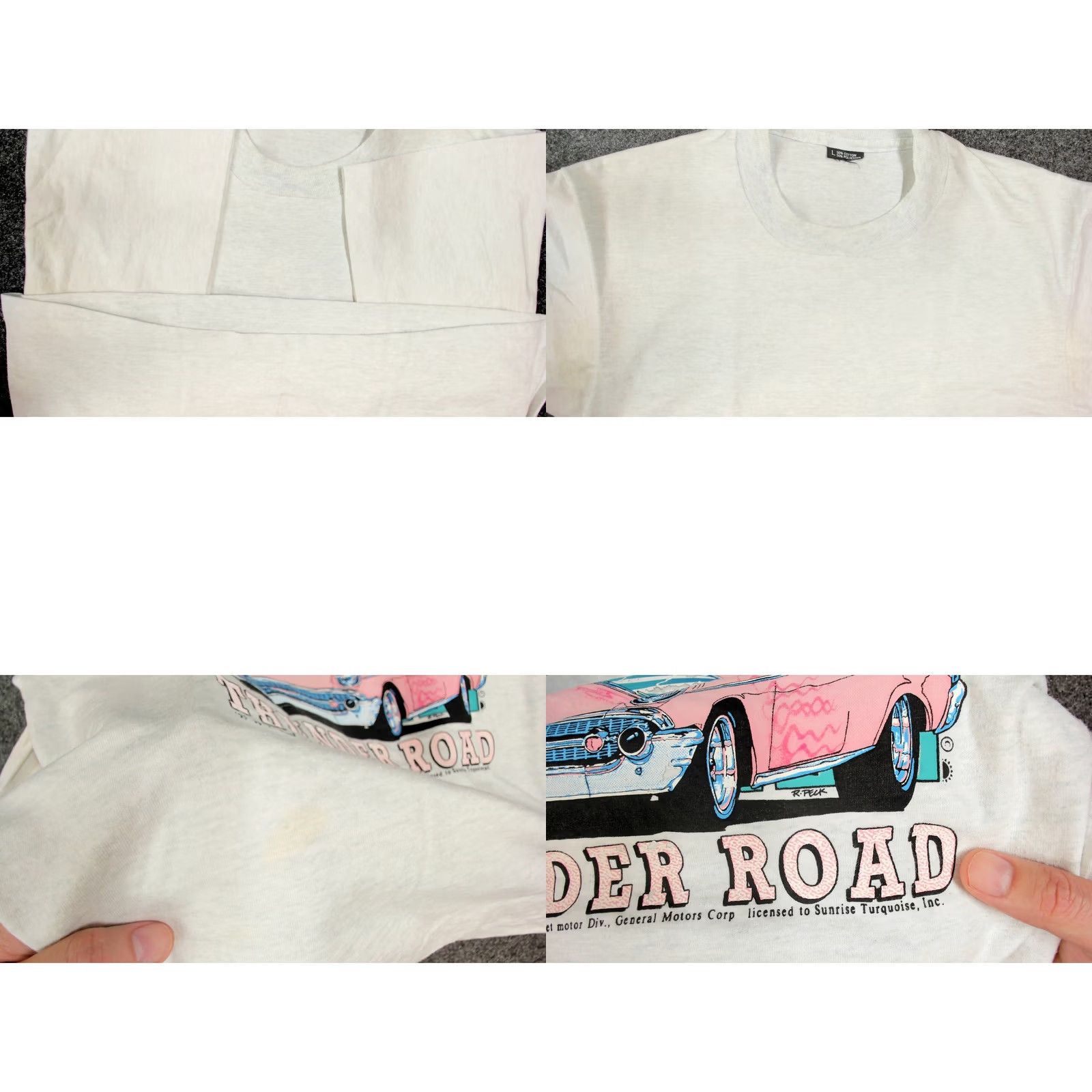Vintage VINTAGE Thunder Road T-Shirt Mens L Pink Chevy 90s Classic Cars Screen Stars 50/50 Size US L / EU 52-54 / 3 - 8 Thumbnail