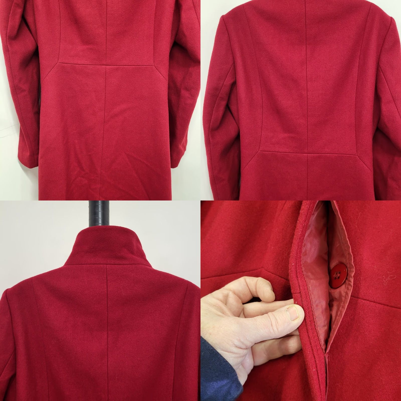 Worthington WORTHINGTON Coat Red Knee Length Wool Blend Retro Gold Accent Womens Large Size L / US 10 / IT 46 - 9 Thumbnail