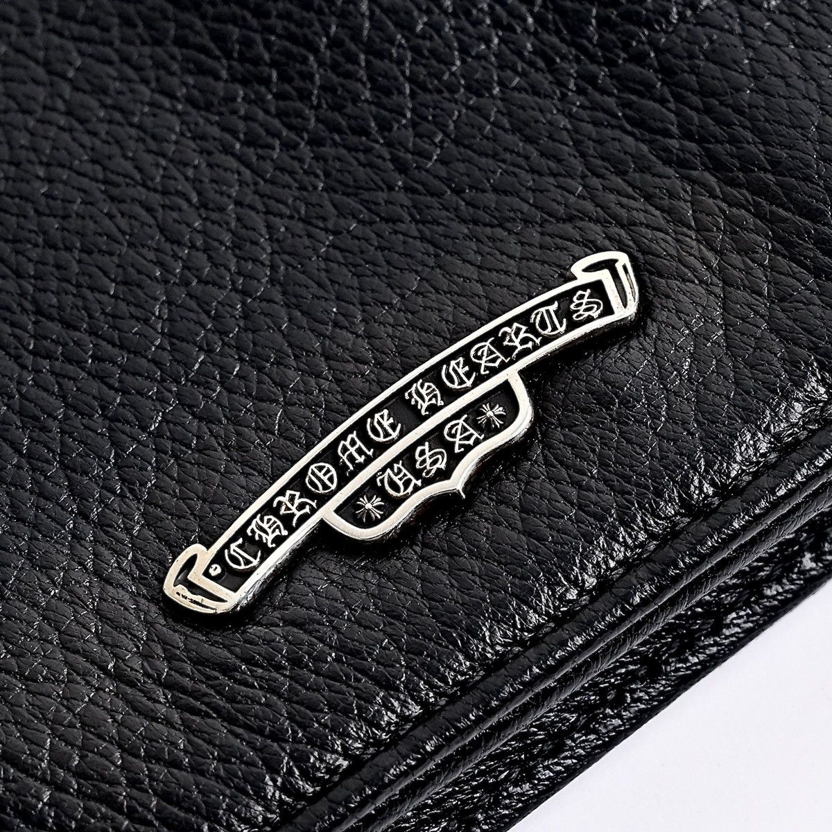 Chrome Hearts CHROME HEARTS SCROLL LABEL TRVL DOX WALLET BLACK Size ONE SIZE - 6 Thumbnail