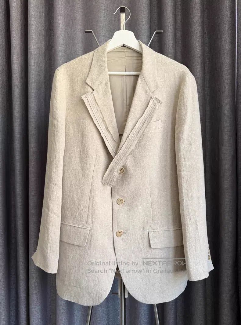 Yohji Yamamoto Yohji Yamamoto 24SS Linen Patchwork Suit Jacket Size US M / EU 48-50 / 2 - 1 Thumbnail