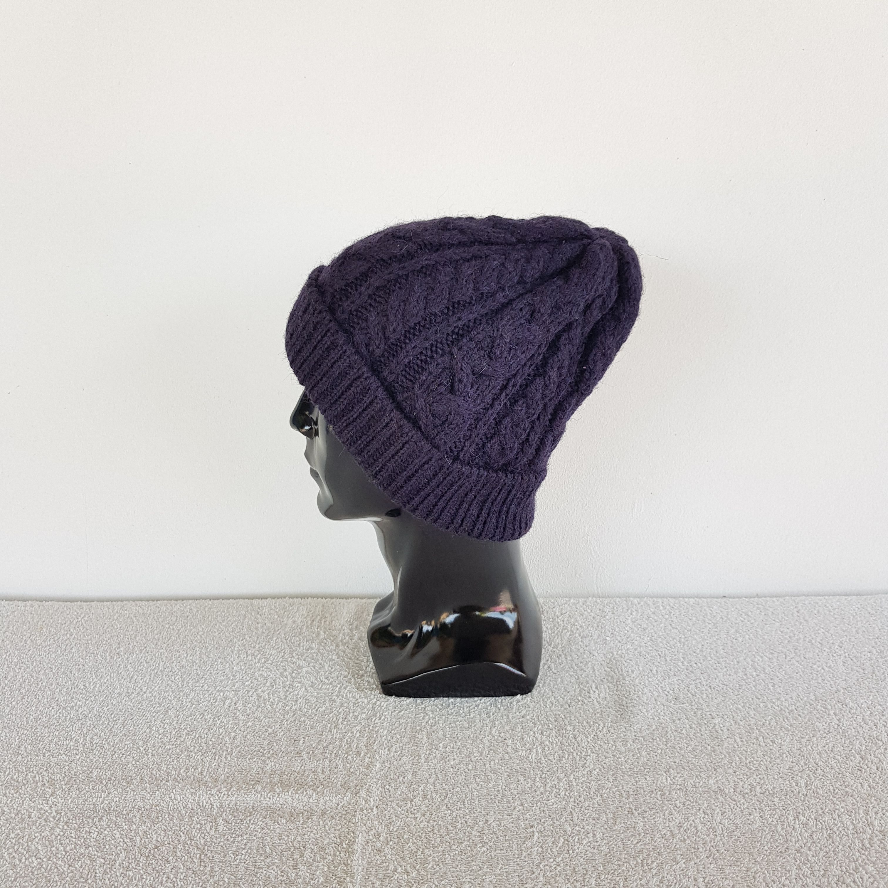 Homespun Knitwear Vintage Aran Isle Knit Beanie Y2K Crochet Snow Caps Hats Size ONE SIZE - 4 Thumbnail