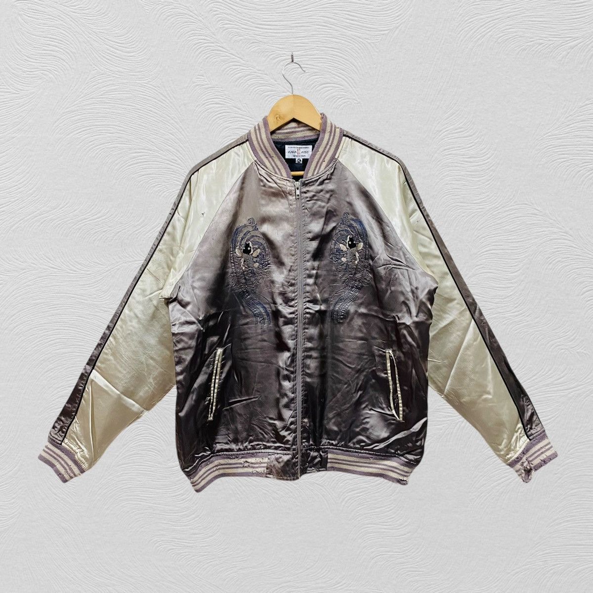 Japanese Brand Rare karakuri generation sukajan koi jacket distressed Size US L / EU 52-54 / 3 - 2 Thumbnail