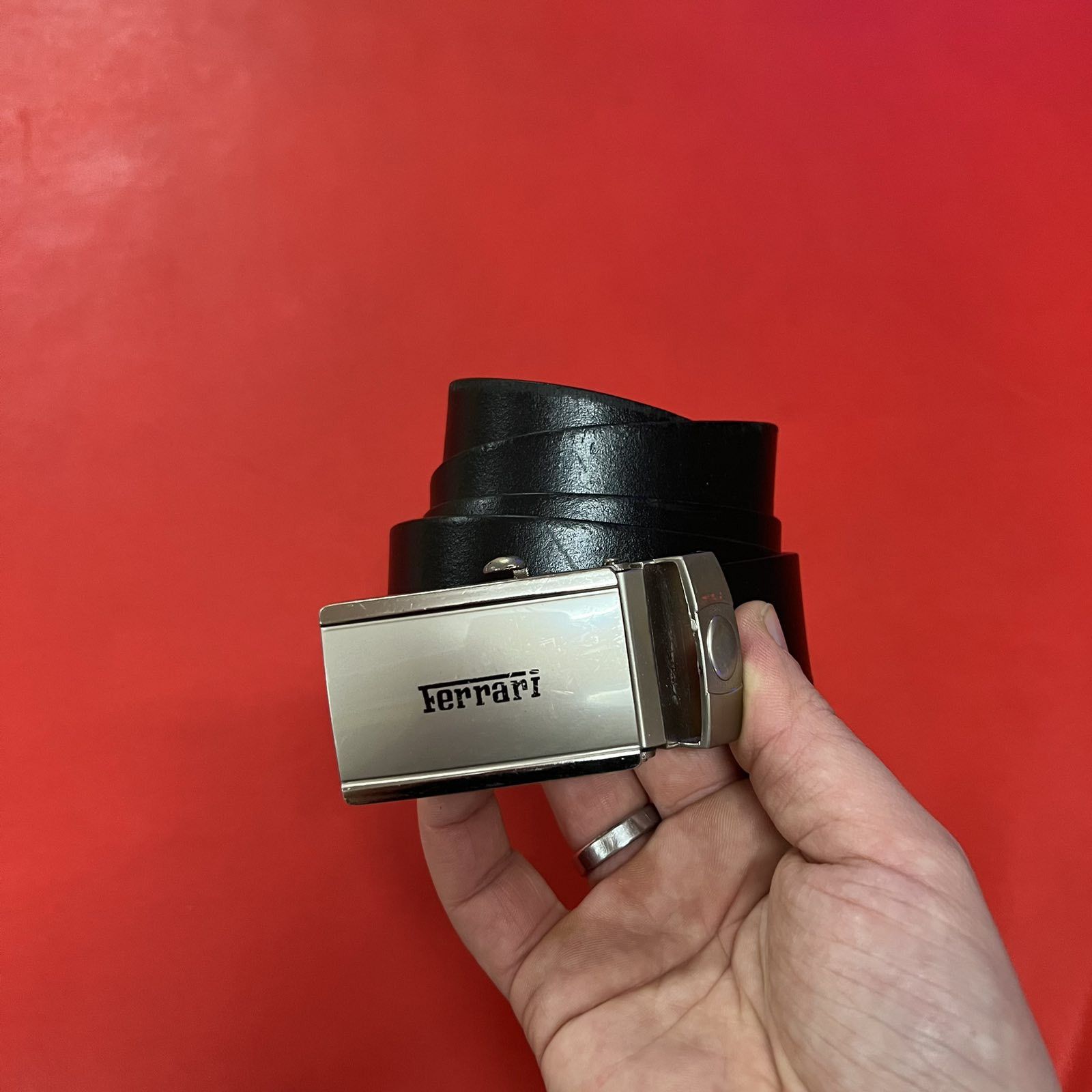 Ferrari Ferrari Black Leather belt Size ONE SIZE - 1 Thumbnail