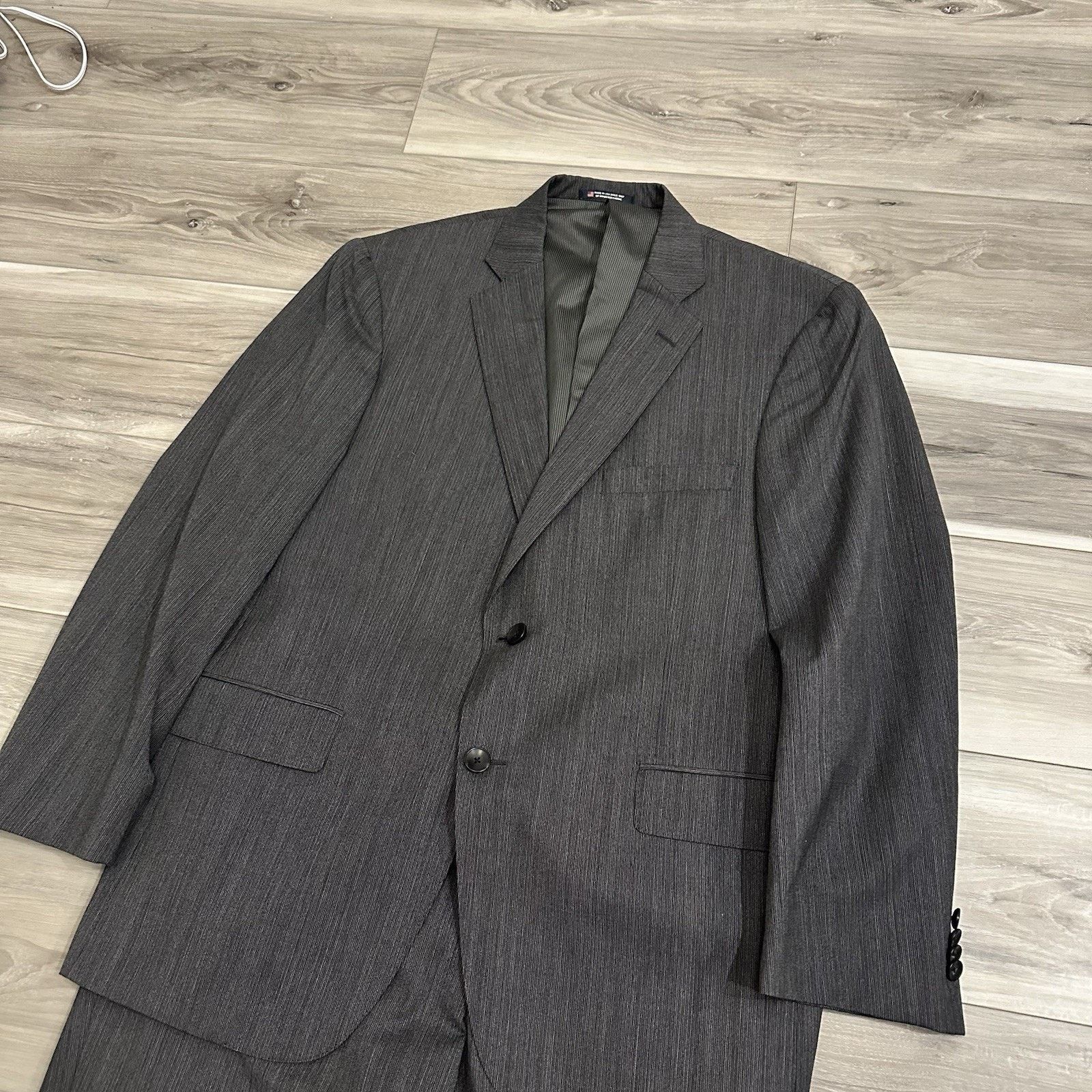 Hart Schaffner Marx Hart Schaffner Marx Suit Mens 42R Charcoal Black 2 PC NWT Size 42R - 2 Thumbnail
