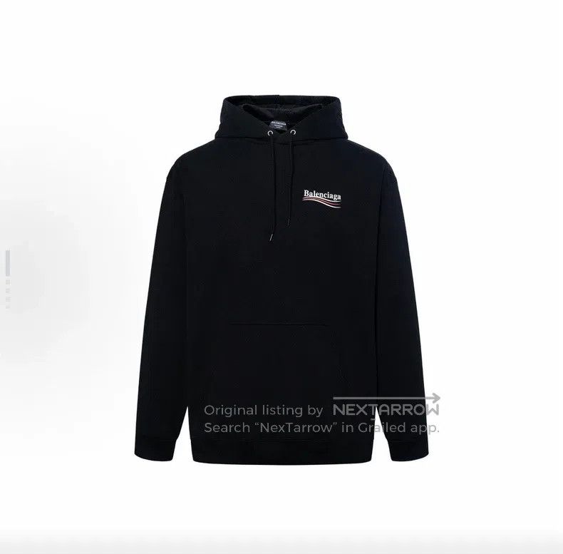 Balenciaga Balenciaga Embroidered Wave Logo Hoodie Size US XL / EU 56 / 4 - 9 Thumbnail
