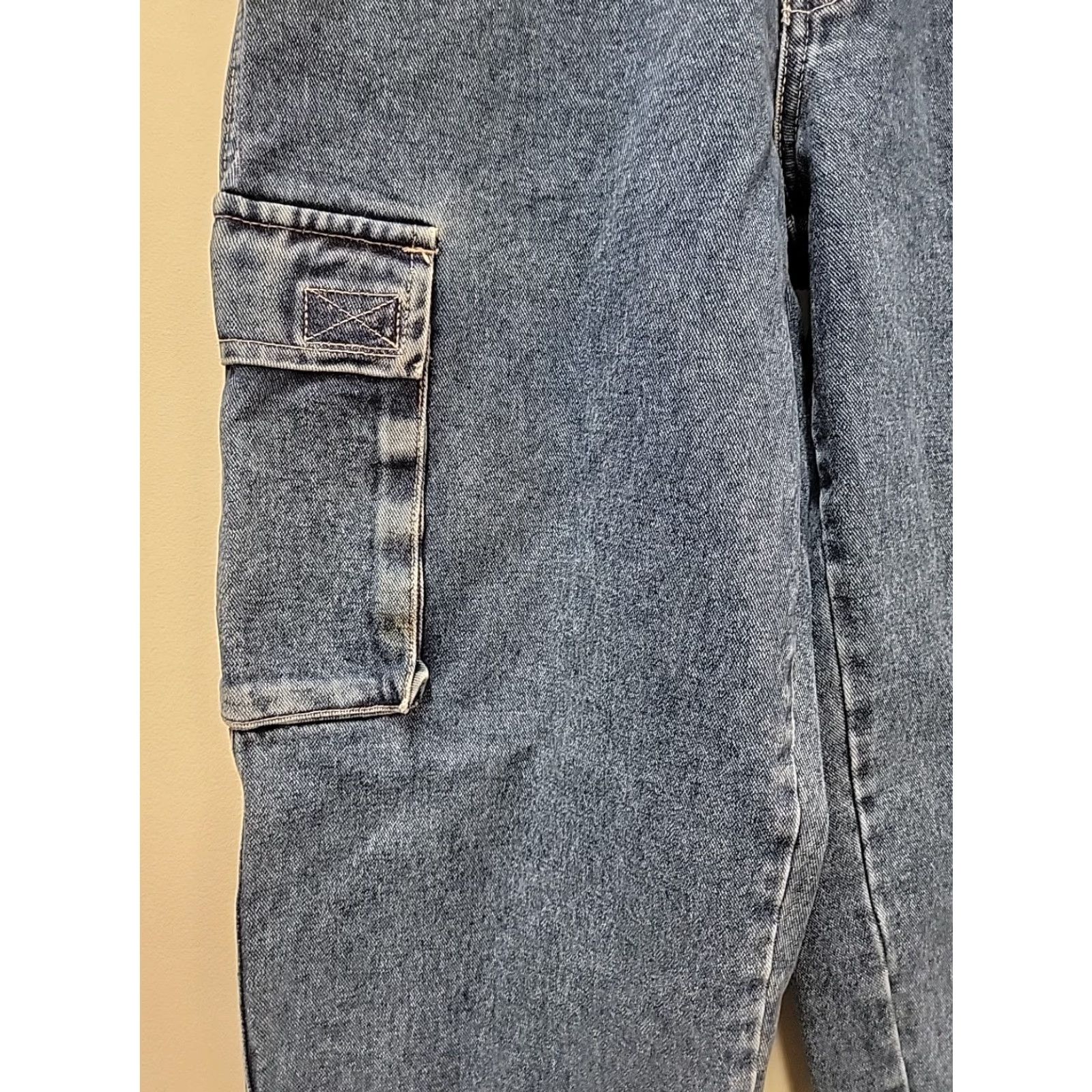 Pelle Pelle VINTAGE Pelle Pelle Jeans Mens 30 Blue Denim Cargo 90s Pocket Distressed 31x31 Regular Relaxed Cotton Denim Jeans Mens Size US 30 / EU 46 - 3 Thumbnail