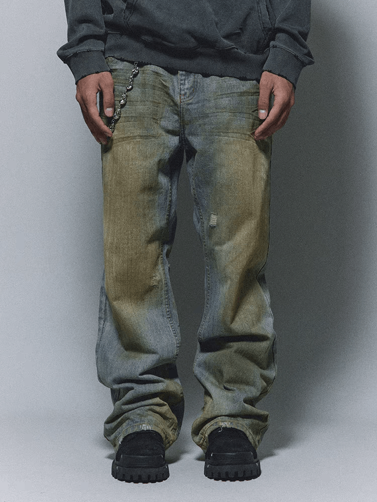 Jean × Vintage washed faded cleanfit damaged skate hiphop flared jeans Size US 36 / EU 52 - 10 Thumbnail