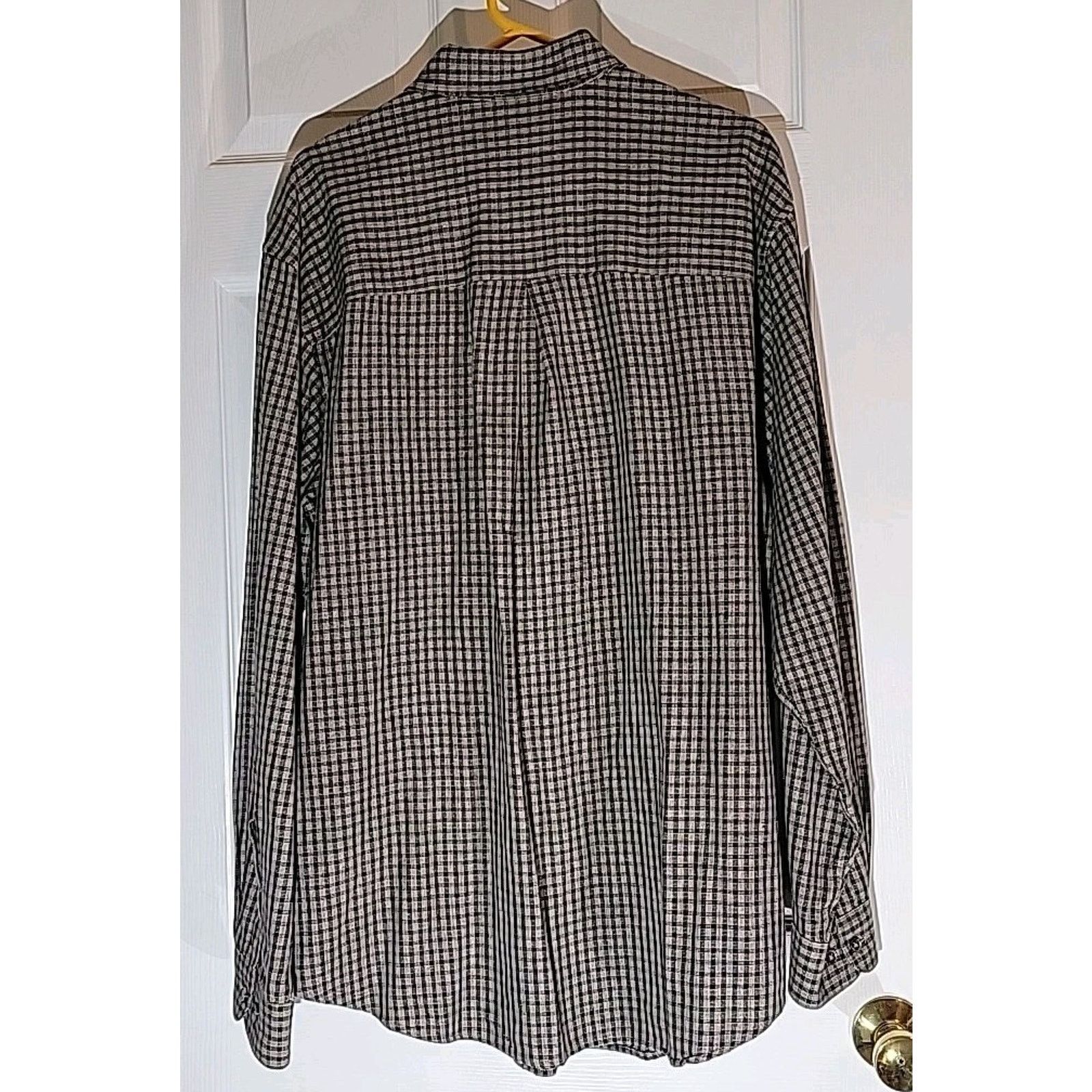 Brandini BRANDINI le collezioni Black Plaid Cotton LG Dress Shirt Size US L / EU 52-54 / 3 - 3 Thumbnail