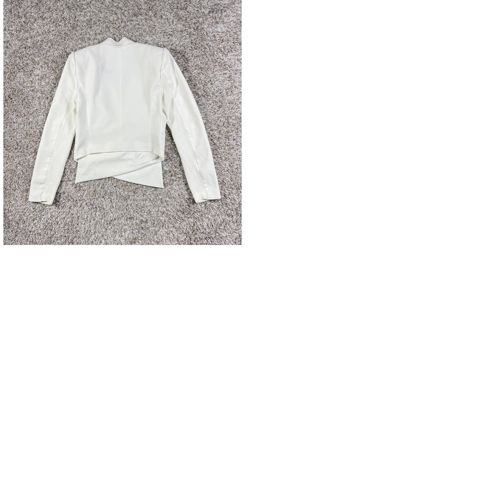 Bcbgmaxazria BCBGMAXAZRIA Blazer Women XS White Asymmetrical Open Front Lloyd Basic Jacket Size XS / US 0-2 / IT 36-38 - 9 Thumbnail