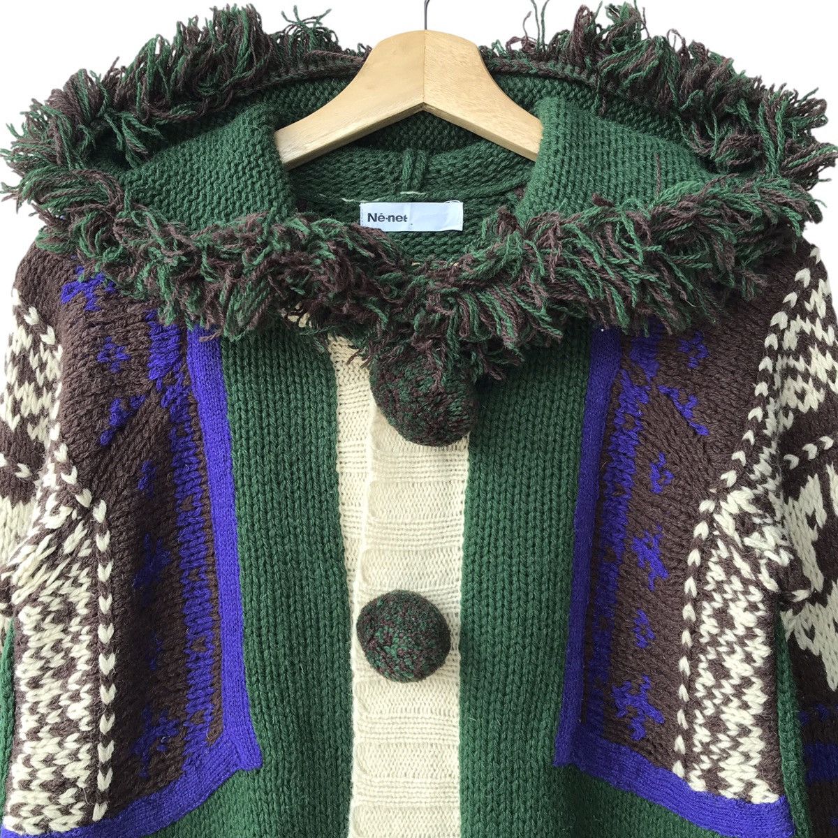 Issey Miyake × Japanese Brand × Ne-Net Ne-Net Japan Issey Miyake Design Knitted Hooded Sweater Size US M / EU 48-50 / 2 - 3 Thumbnail