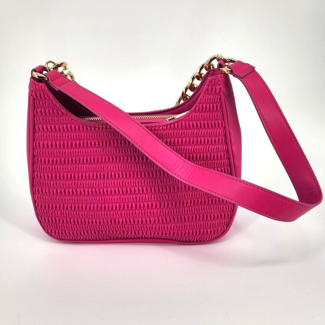Aldo Aldo Barbie Pink Faux Leather Ruched Shoulder Bag Size ONE SIZE - 4 Thumbnail