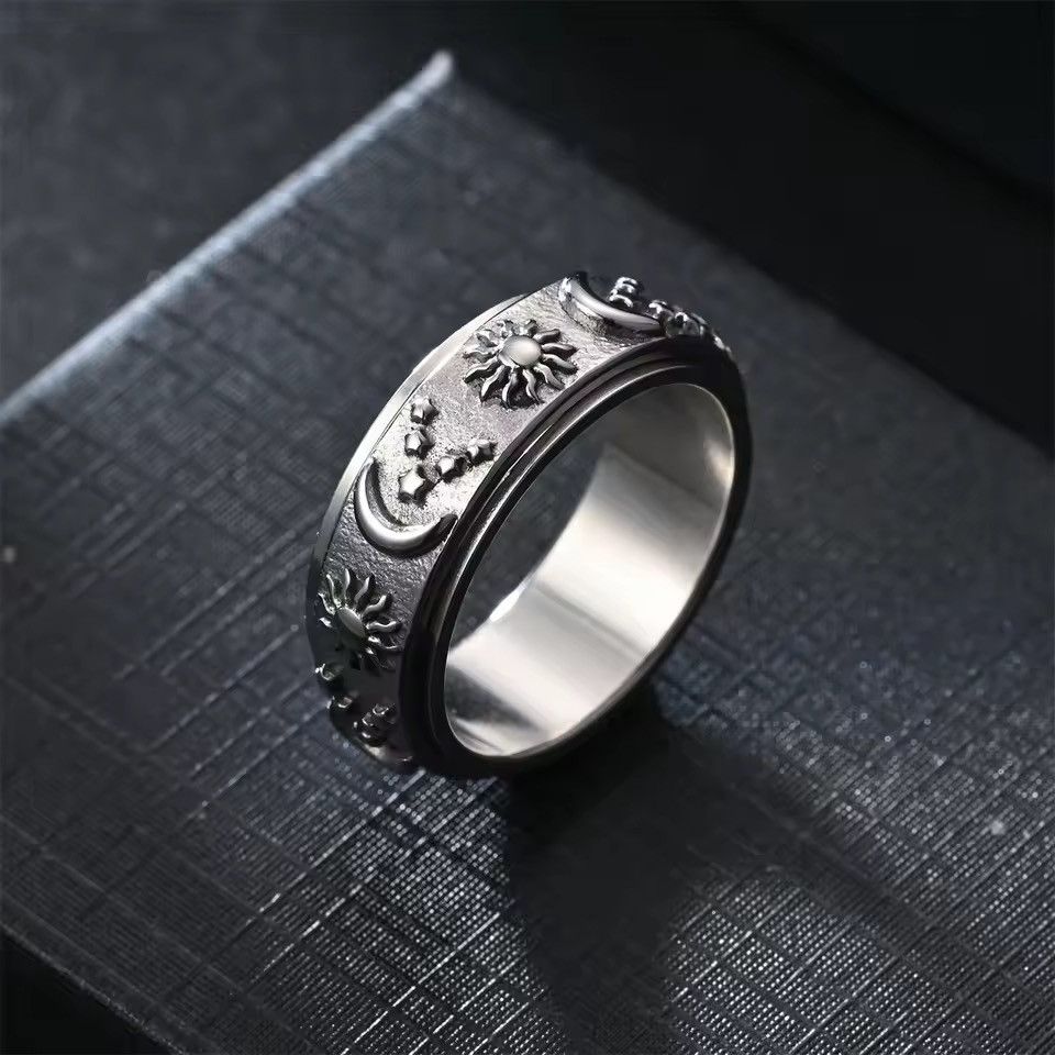 Jewelry Celestial Spinner Ring-Sun Moon Star Fidget Band (Size 7-11) Size ONE SIZE - 3 Thumbnail