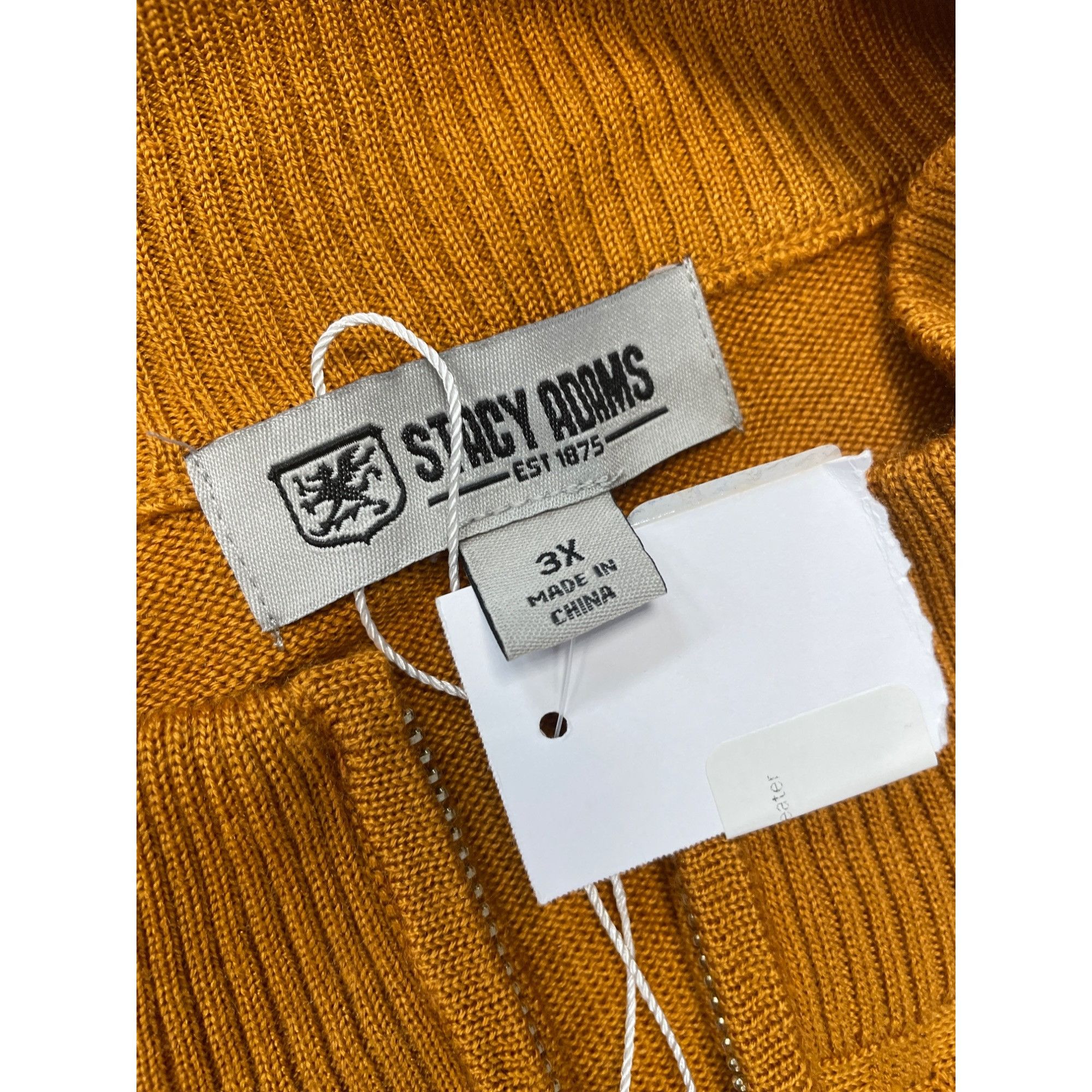 Stacy Adams Stacy Adams Mens Gold Rust Knit Casual Dress Sweater Size 3X Size US XXL / EU 58 / 5 - 2 Thumbnail