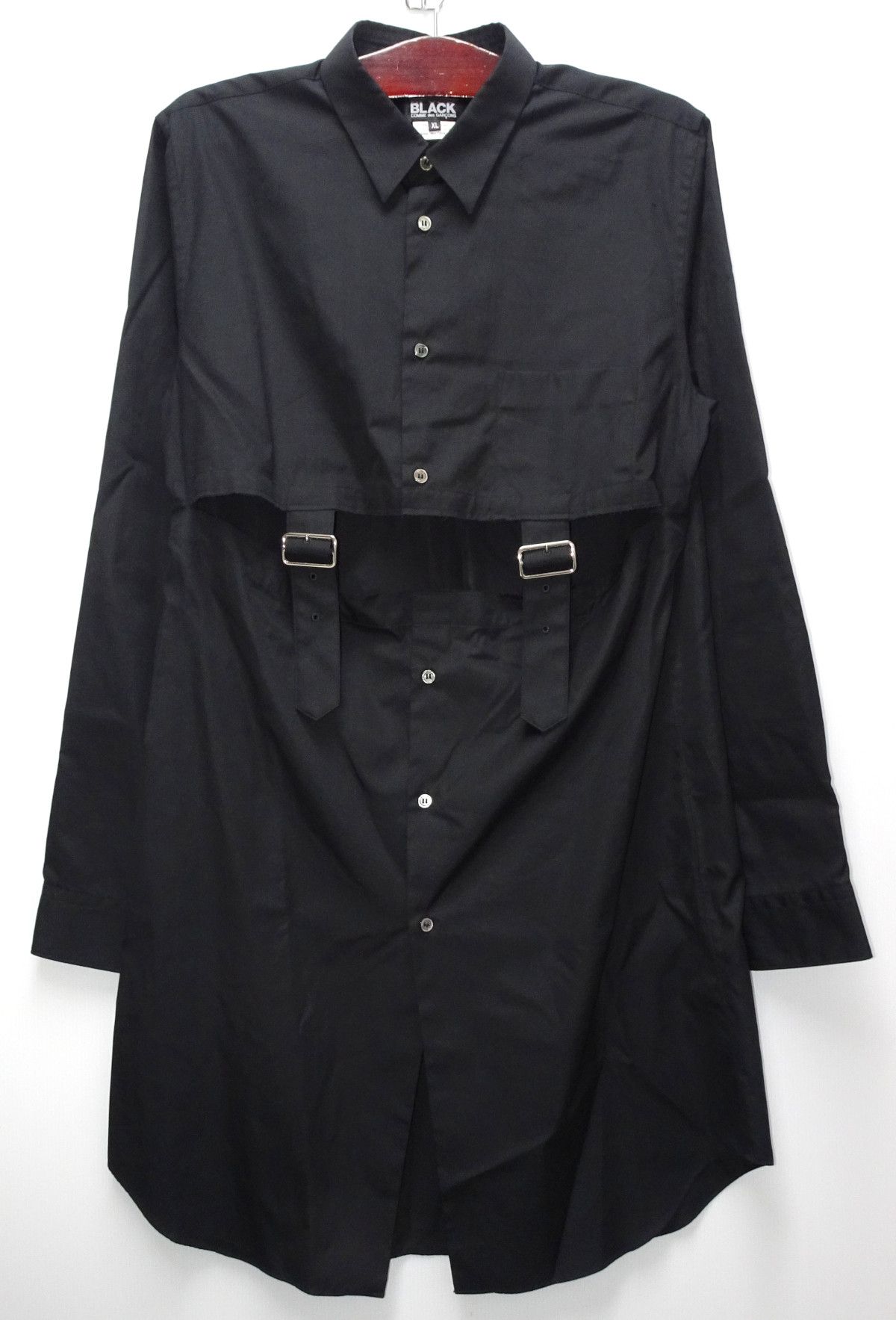 Shirt Long sleeve long belt Black