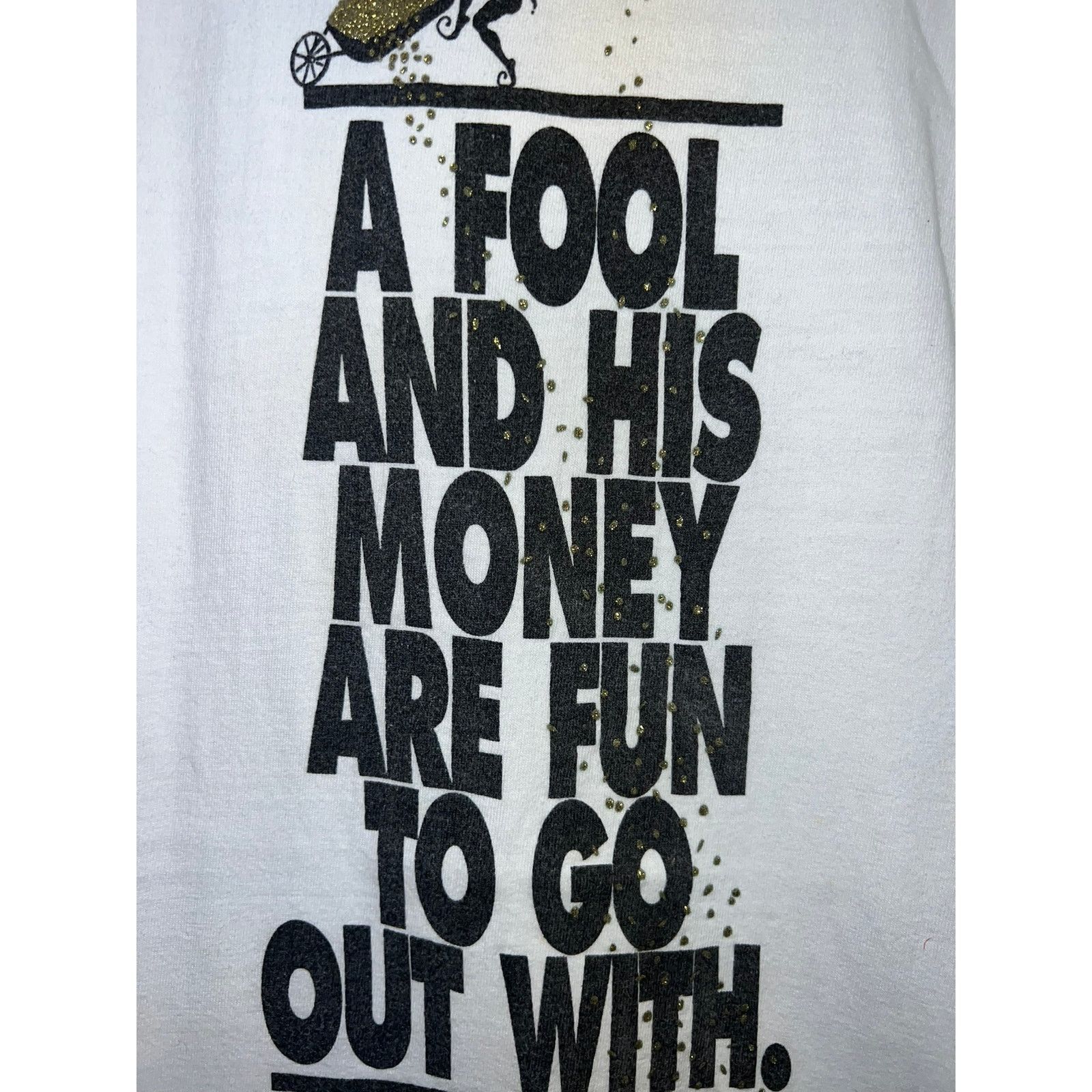 Vintage Vintage Lake Street Shirt A Fool And His Money Gold Tee 90s Size US M / EU 48-50 / 2 - 5 Thumbnail