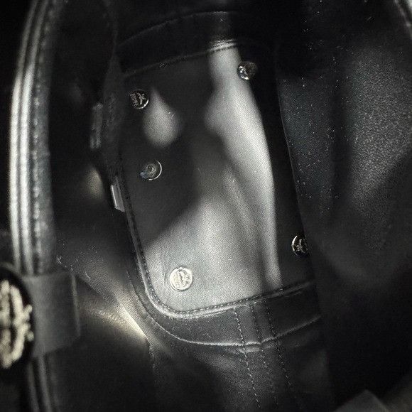 MCM MCM Metallic Calfskin Studded Bucket Bag Silver Black Size ONE SIZE - 8 Thumbnail