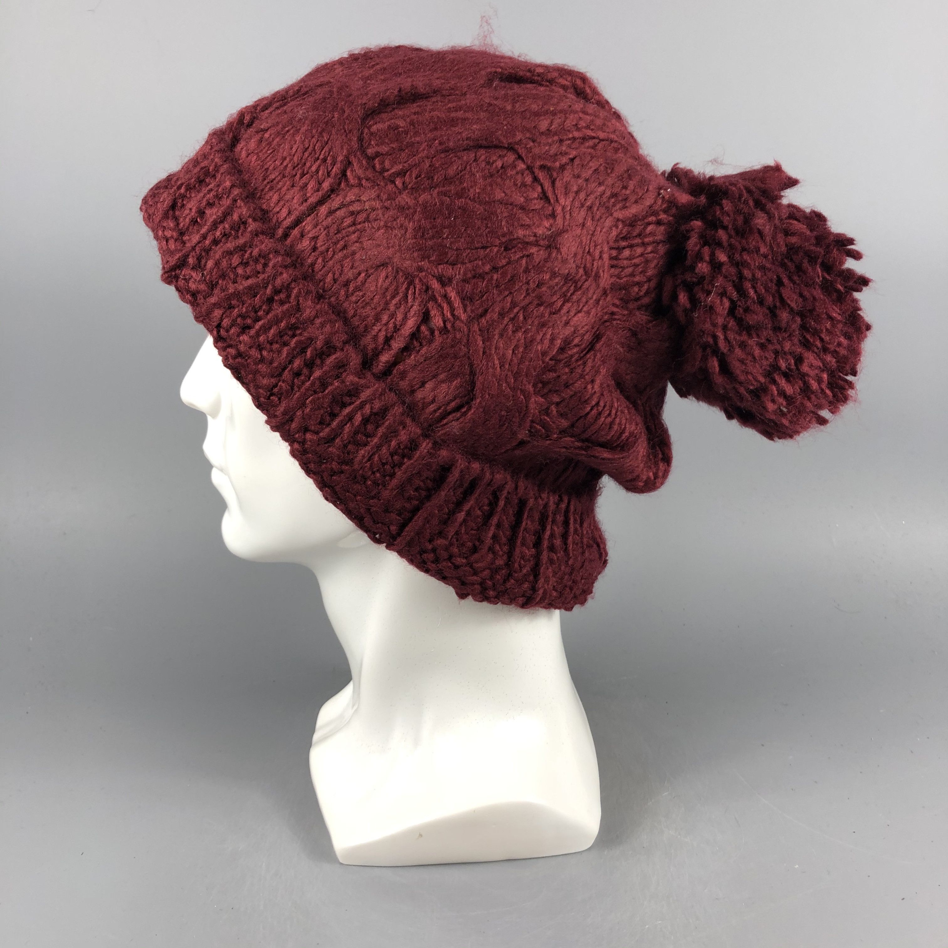 Japanese Brand × Vintage Ichiyon Plus Aran Isle PomPom Beanie Hat Snow Cap -D1090 Size ONE SIZE - 1 Thumbnail