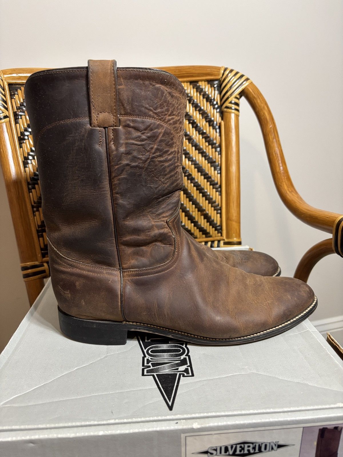 Other Silverton Western Roper Boots Cowboy Leather Size 11.5 D Size US 11.5 / EU 44-45 - 3 Thumbnail