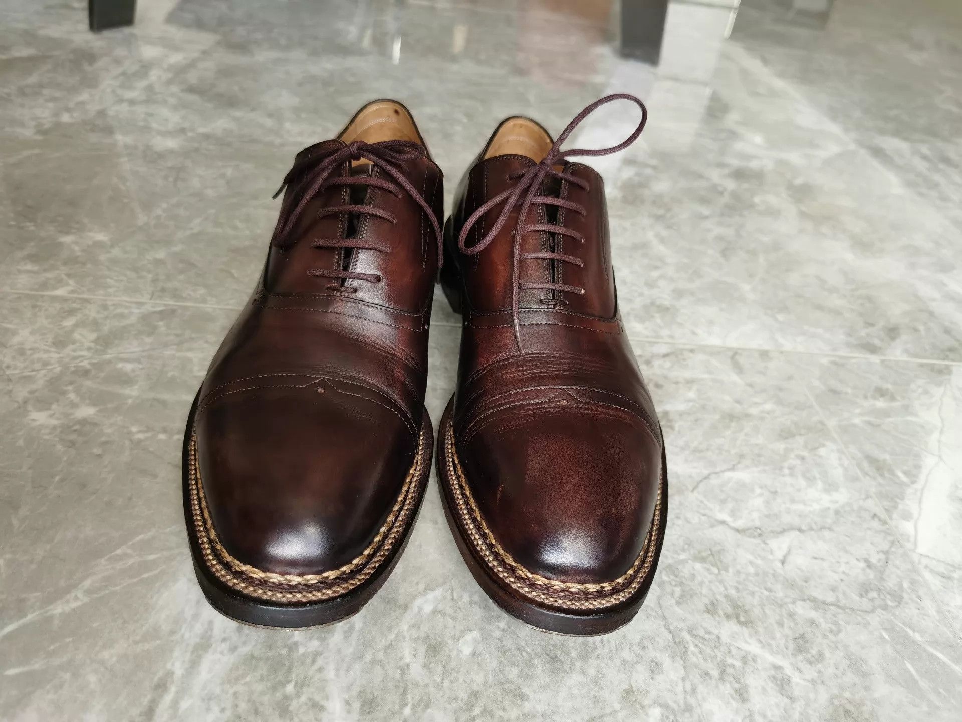Other WM1978 Handmade Cognac Oxford Dress Shoes 42 360 Stitch Size US 9 / EU 42 - 1 Thumbnail