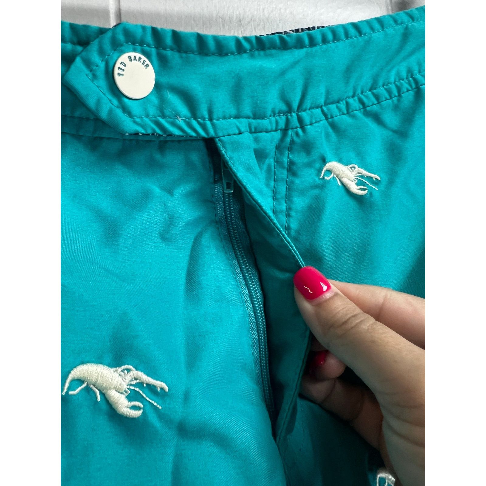 Ted Baker Ted Baker London Teal White Lobster Swim Shorts 6 (XXL) Size US 40 / EU 56 - 8 Thumbnail