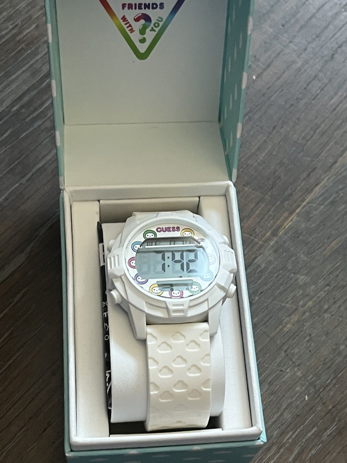Guess NIB Guess x Friends With You White Silicon Digital Watch Size ONE SIZE - 1 Thumbnail