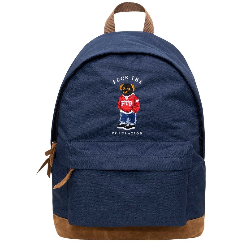 Fuck The Population FTP Bear Backpack Navy Size ONE SIZE - 6 Thumbnail