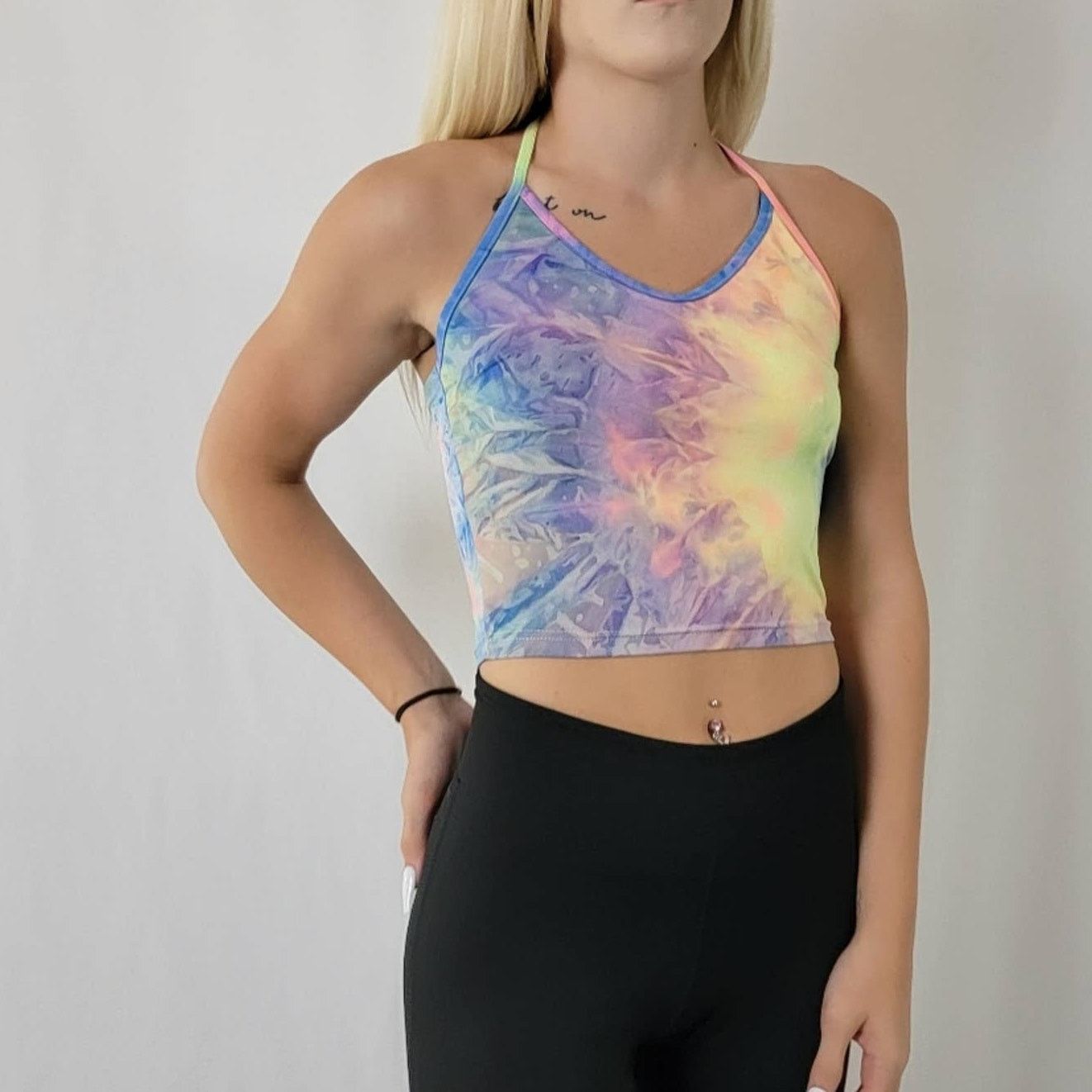 Shein SHEIN Rainbow Tie Dye Cropped Cami Tank Top Size S / US 4 / IT 40 - 2 Thumbnail