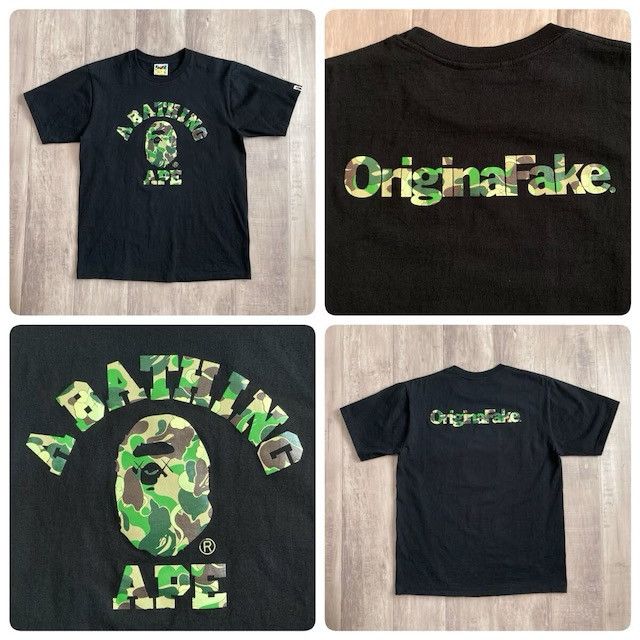 BAPE × KAWS × Original Fake College Logo T-shirt ABC CAMO