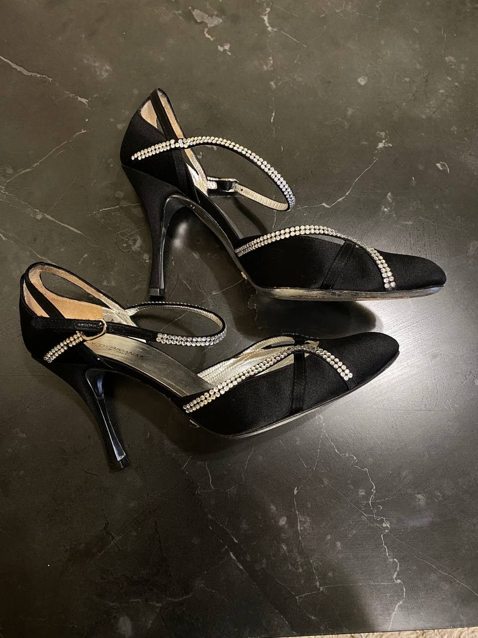Dolce & Gabbana DOLCE & GABBANA shoe sandals Black crystal platforms heels Size US 7 / IT 37 - 5 Thumbnail