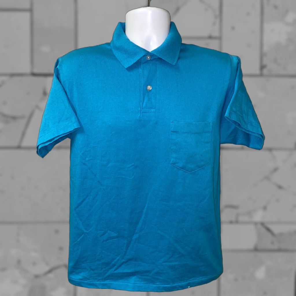 Jerzees Jerzees Polo Shirt Teal Short Sleeve USA Made Golf Mens L Size US L / EU 52-54 / 3 - 1 Thumbnail