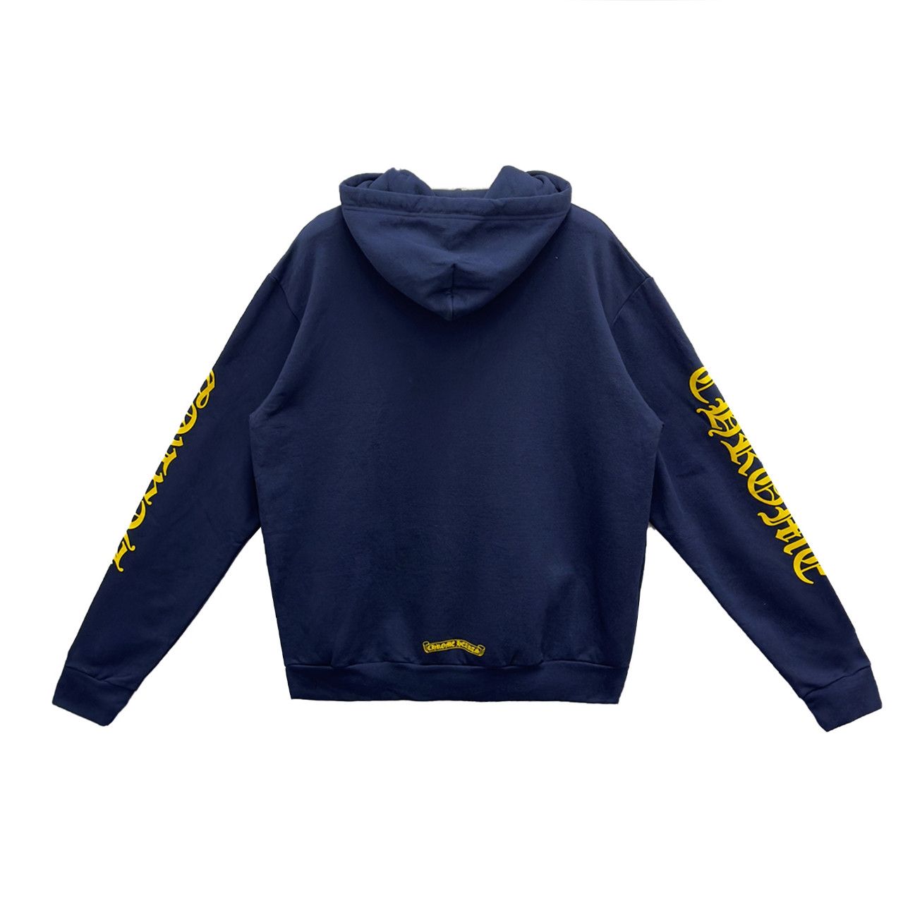 Chrome Hearts Chrome Hearts Yellow Script Sleeve Navy Hoodie Size US M / EU 48-50 / 2 - 2 Thumbnail