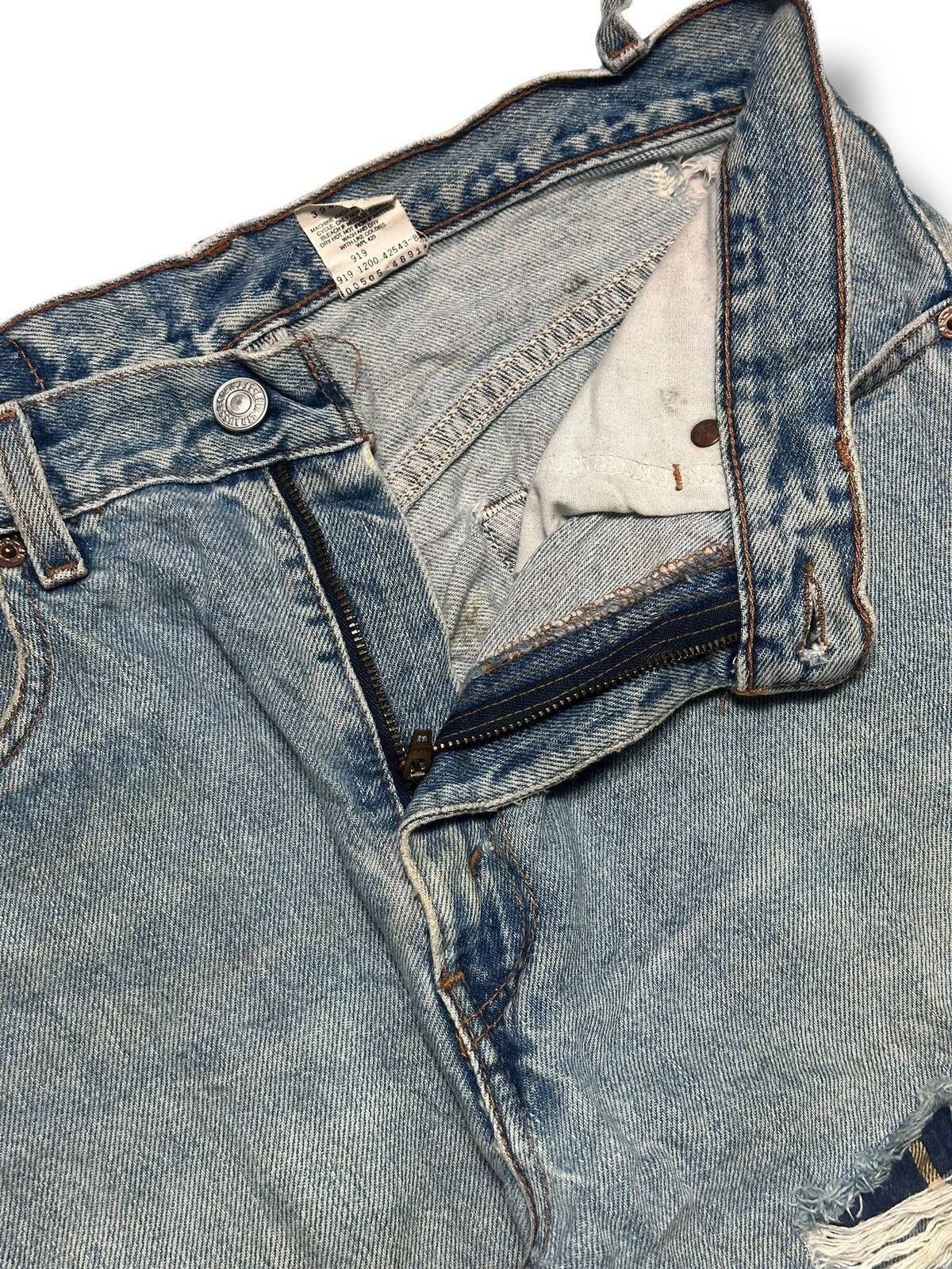 Levi's Levi’s 505 Regular Distressed Ripped, Plaid patch & Faded Size US 32 / EU 48 - 12 Thumbnail