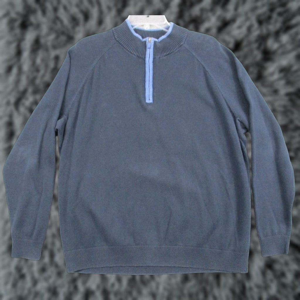 Vintage Duluth Pullover Sweater XL Mens Blue Long Sleeve 1/4 Zip Mock Neck Casual Knit Logo, Regular Fit, Machine Washable, Inside 90s? Wait no. Sorry. Size US XL / EU 56 / 4 - 1 Thumbnail