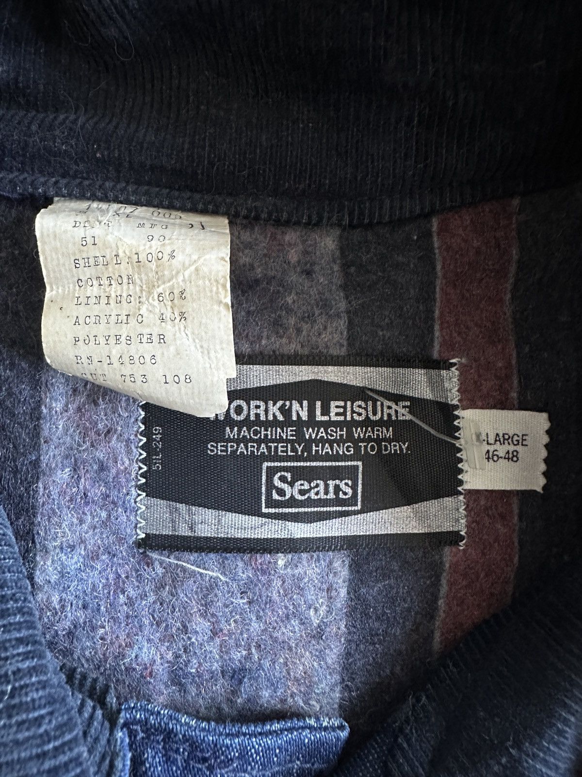 Sears Vintage Sears Raw Denim Work Jacket Size US XL / EU 56 / 4 - 5 Thumbnail