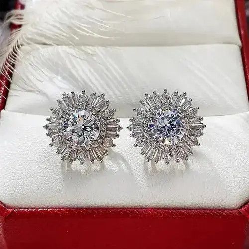 Other Crystal Star Stone Earrings Gothic Punk Chrome Jewelry Spike Size ONE SIZE - 2 Thumbnail