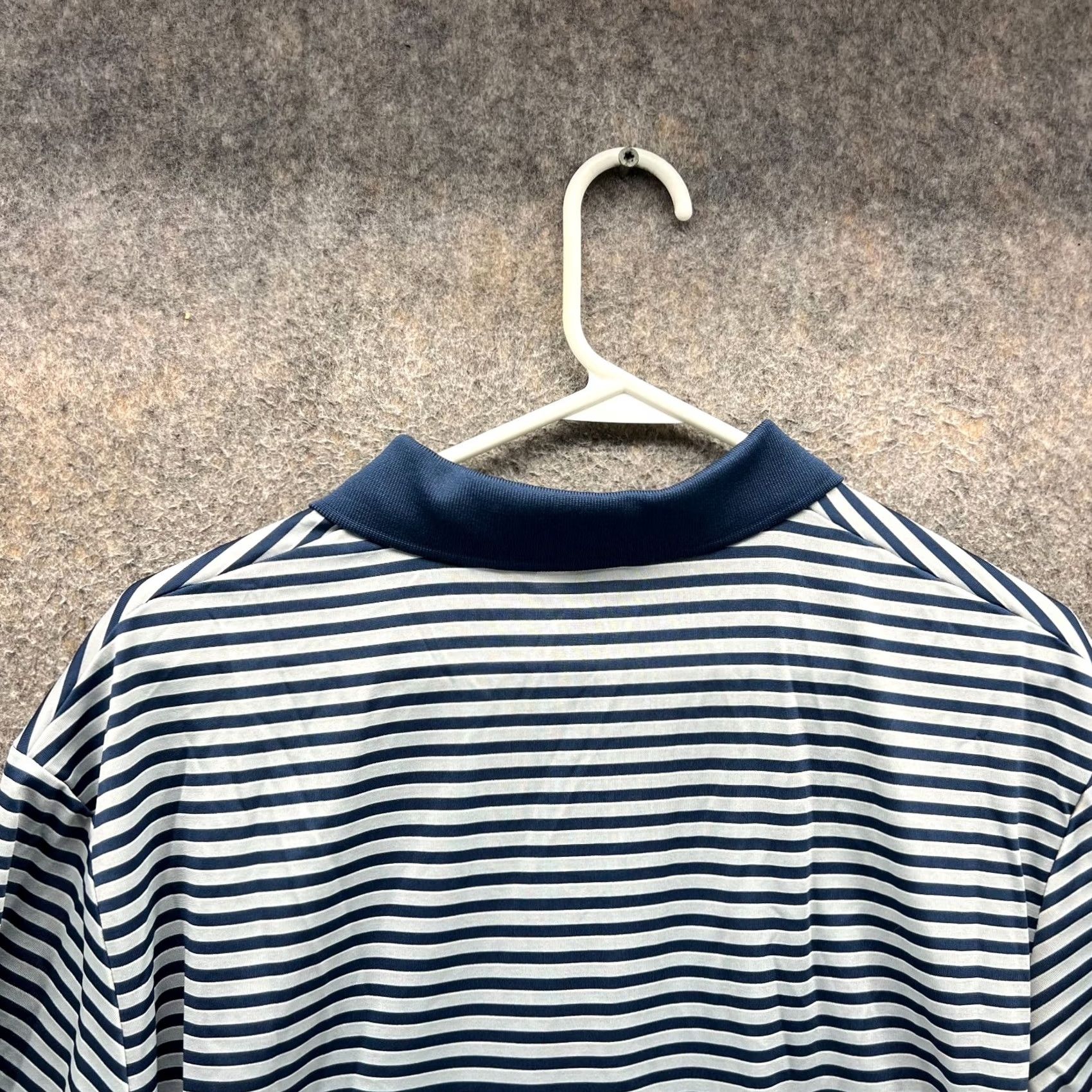 Adidas Adidas Polo Shirt Men XL Blue White Striped Knit Golf Extra Large Trefoil Polo Shirt Adidas Golf Preppy Men XL Blue Striped Pattern Size US XL / EU 56 / 4 - 2 Thumbnail
