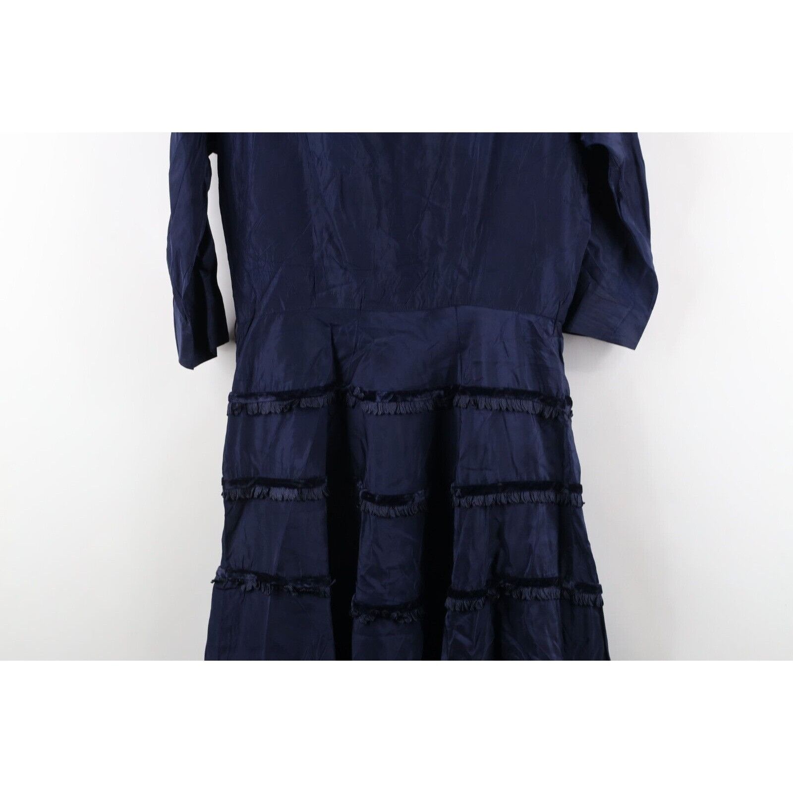 Vintage Vintage 50s 60s Rockabilly Distressed Velvet Fringed Dress Size M / US 6-8 / IT 42-44 - 15 Thumbnail